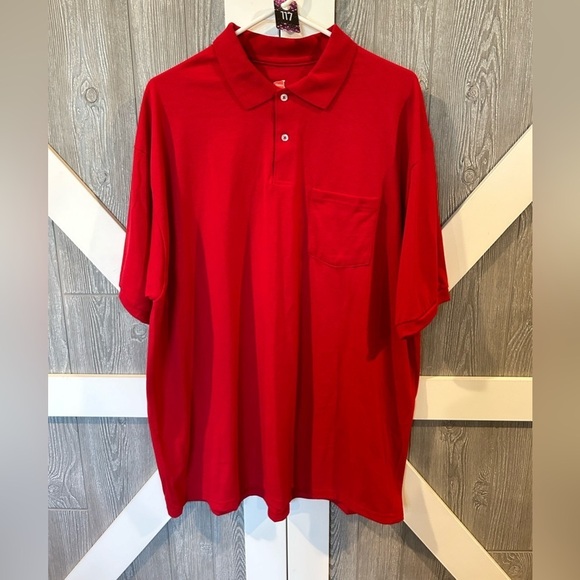Hanes Other - 117. NWOT Hanes Men’s Lightweight Polo Red 2XL